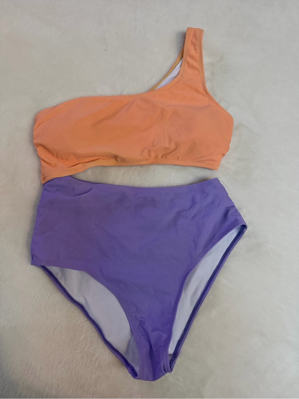 NWT Cupshe Colorblock One-Shoulder Side Cutout Swimsuit Medium